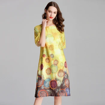 

New Style 2019 Celebrity Print Short O Neck Dress Sexy Women Elegant Patchwork Fashion Beach Style Party Loose Dresses Wholesale