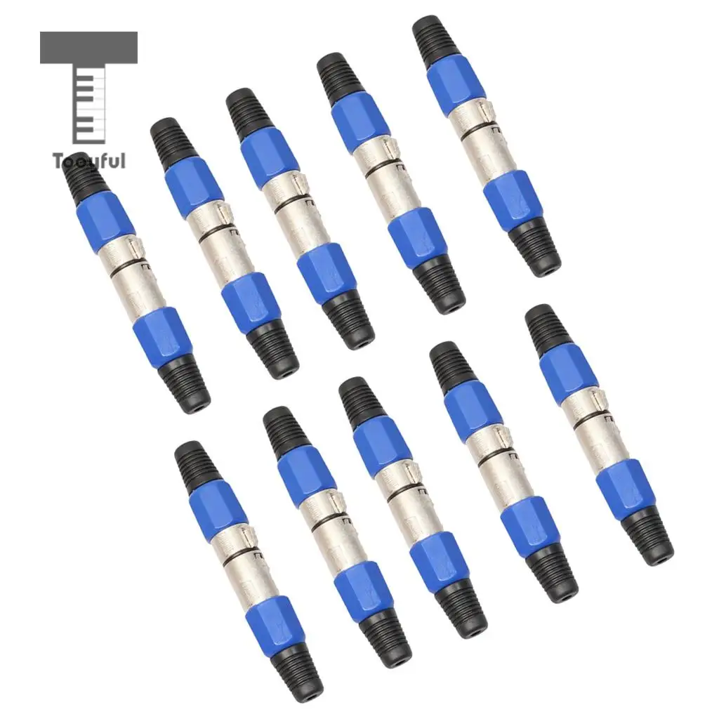 10 Pairs XLR Male & Female Microphone Plug Audio Cable Adapter Connector for Guitar Mixer