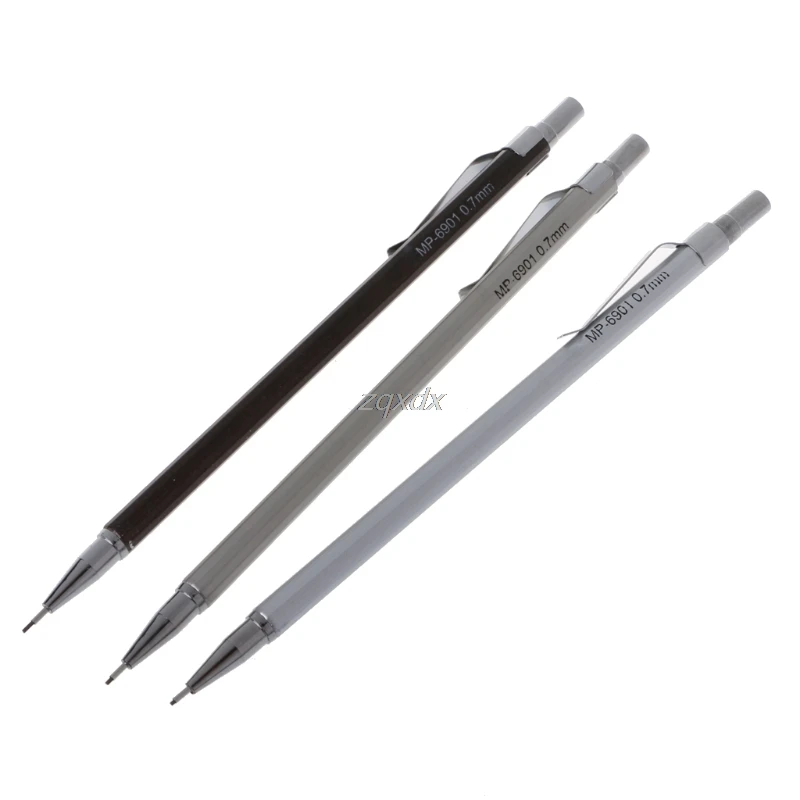3 шт./лот, 0,7 мм, Мини автоматические карандаши для офиса и школы, металлические ручки, карандаши и принадлежности для письма, механические карандаши, и Прямая поставка