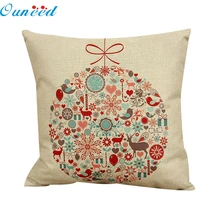 Ouneed feliz 2016 Nueva alta calidad belleza 45x45cm Vintage Navidad cama hogar funda de almohada