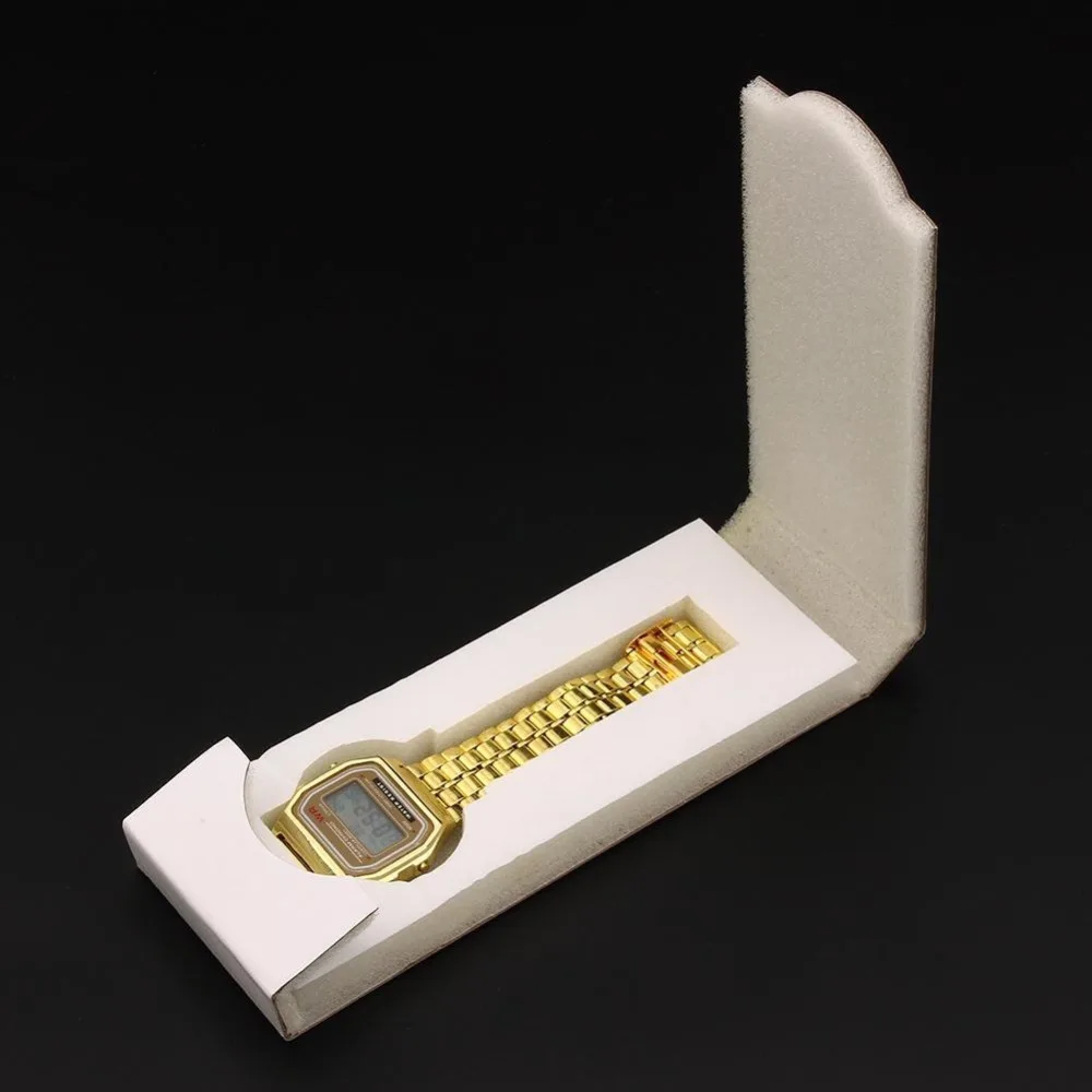 

Fashion Gold Watches Men Vintage Watch Electronic Digital Display Retro style Watch With Sponge Watches Box