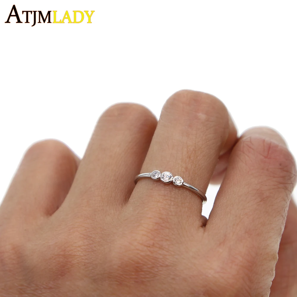 Top Quality Simple Cubic Zirconia Lovers real 925 sterling silver