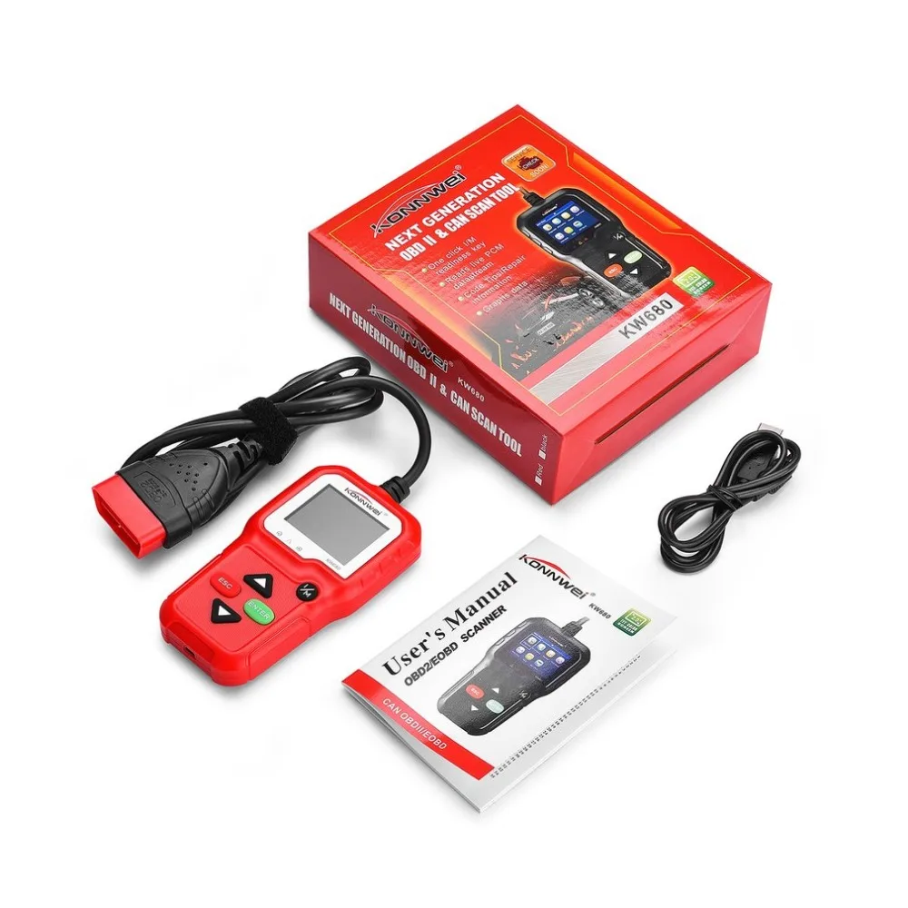 Профессиональный ODB2 сканер Code Reader KW680 Поддержка нескольких языков OBD2 автомобильные сканер автоматически диагностического инструмента