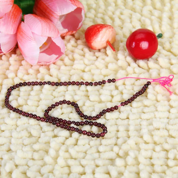 Phenovo 3mm Red Natural Garnet Round Loose Beads Great For DIY for necklace bracelets Jewelry Making