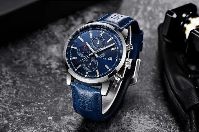 2018 BENYAR Watches Men Luxury Brand Quartz Watch Fashion Chronograph Watch Reloj Hombre Sport Clock Male hour relogio Masculino -