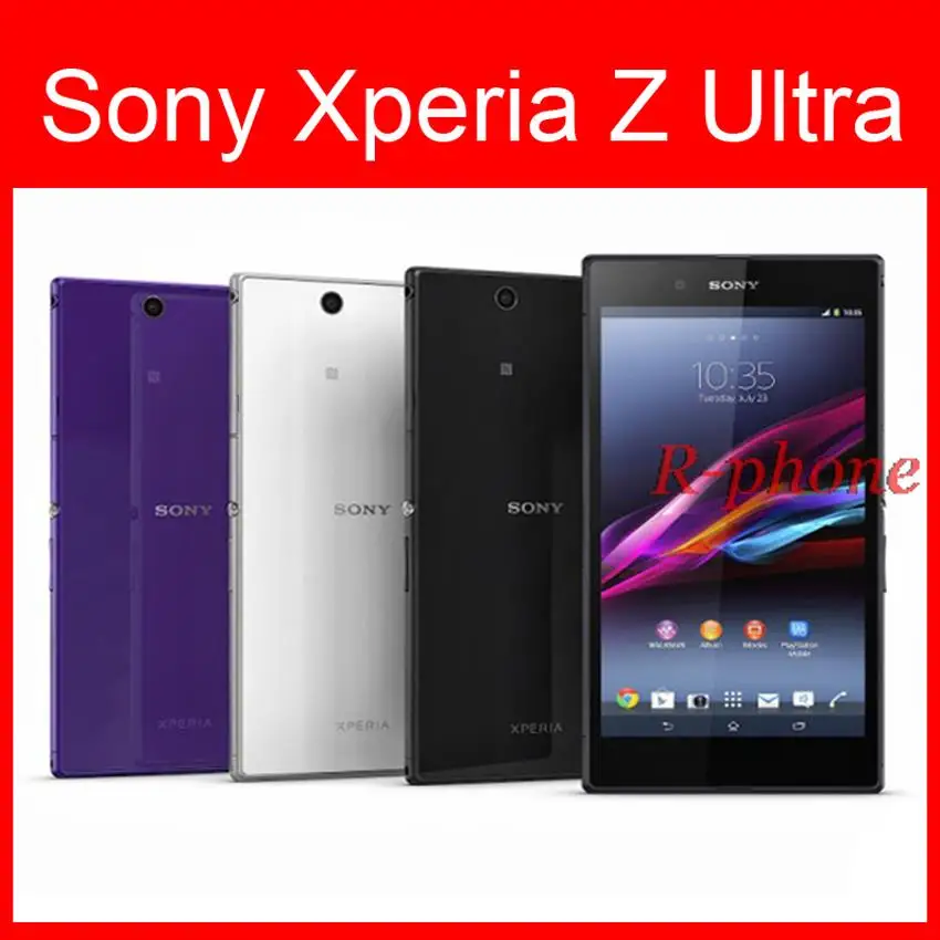 Полный комплект разблокированный sony Xperia Z Ultra XL39H C6833 C6806 3g 4G Wifi 6," 8 Мп четырехъядерный 16 Гб rom сотовые телефоны отремонтированный