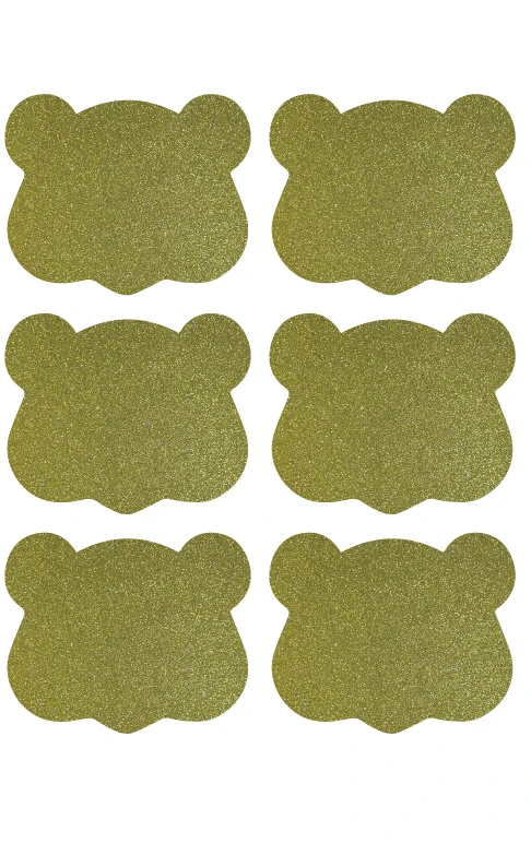 3.8x3.1cm Groundhog head gold glitter sticker label | Дом и сад