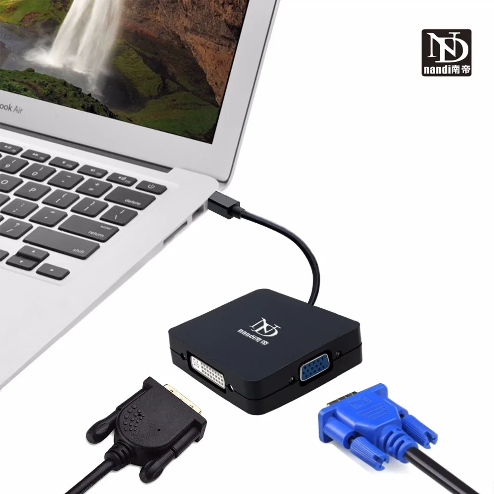 Thunderbolt 2 hub mini display port to hdmi DVI VGA адаптер многопортовый преобразователь ТВЧ-сигналов для MacBook pro Mac book air Monitor