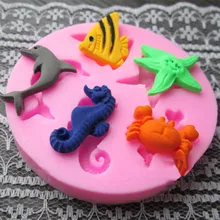 Новинка, 1 шт., силиконовая форма для торта в форме морского животного, Сахарная паста, 3D помадка, инструменты для украшения торта, форма для мыла