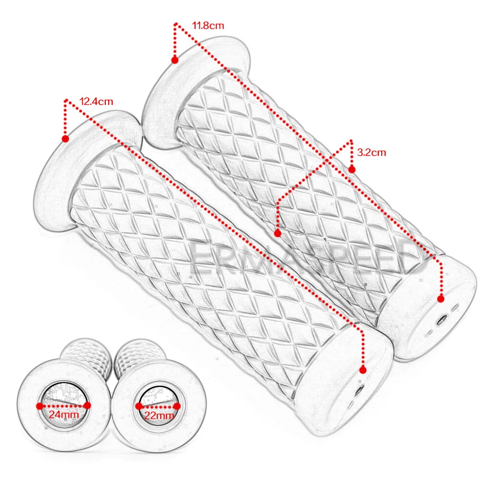 Универсальный 7/" 22 мм мотоциклетные ручки ручка в стиле ретро резиновый руль для KTM Honda Suzuki мотоцикл мото мотоцикл питбайк