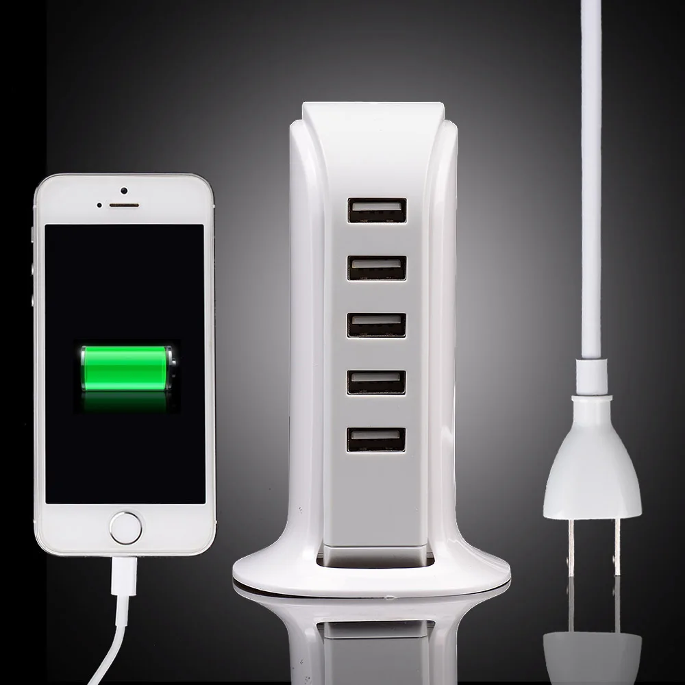 4A 5 Ports 20W EU US UK USB Wall Power Adapter Charger Travel for