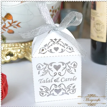 

Love vine Heart design laser cut favor box Hot sale