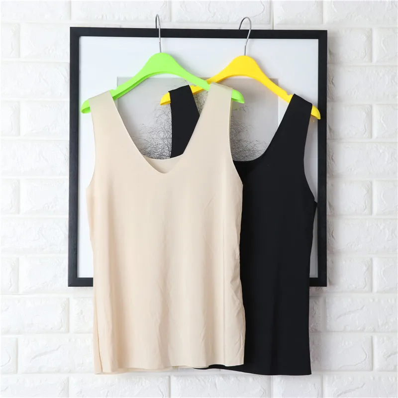 

One-piece Seamless vest ladies strap summer thin section ride ladies bottoming shirt outer sleeveless ice silk vest women vest