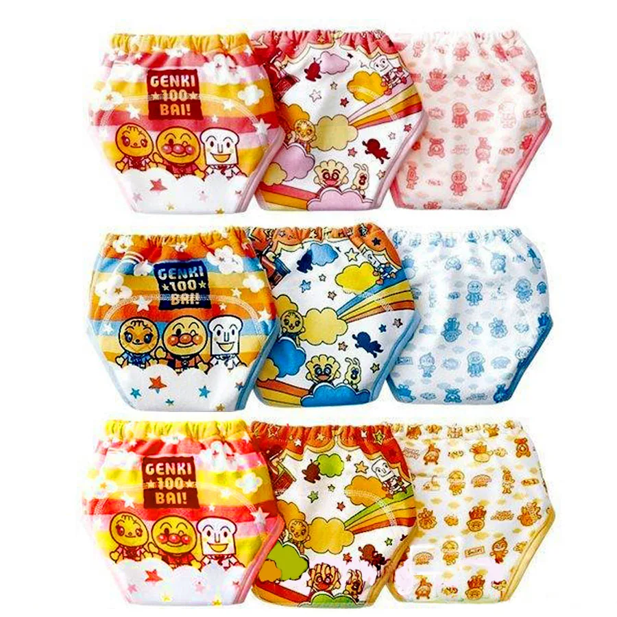 Pantalons de toilette 3 couches pour bébé | Sous-vêtements d'entraînement pour bébés, culottes en tissu pour garçons et filles, couches d'apprentissage pierreries #002, 3 pièces/lot de mode (lot de 3)