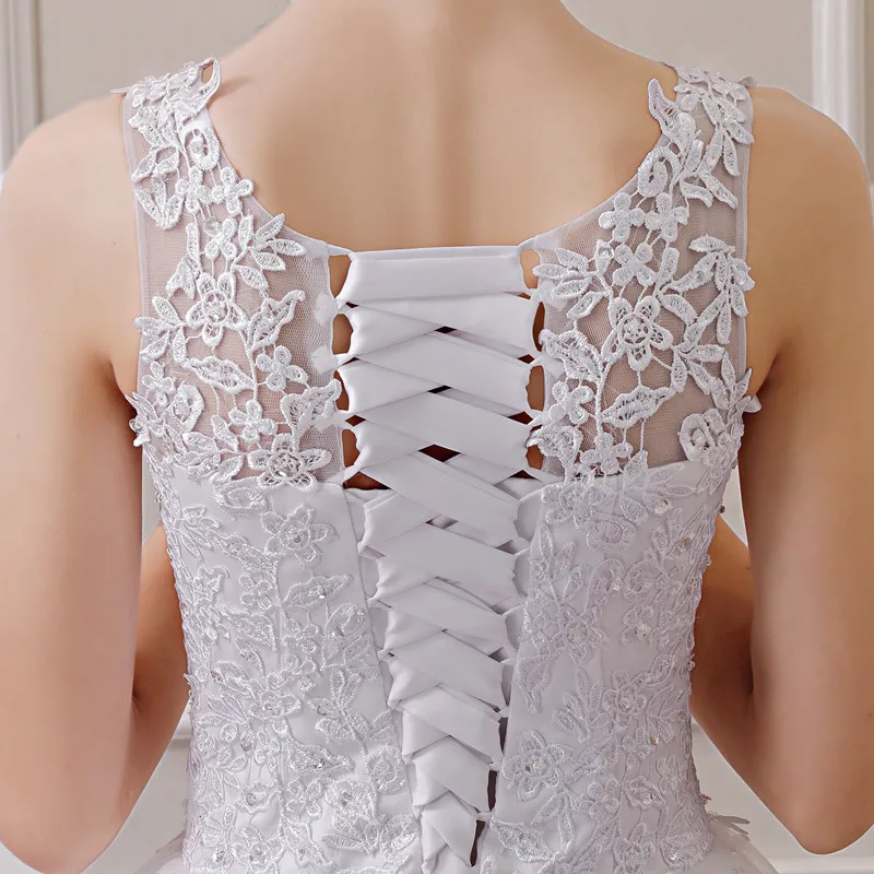 QQ Lover кружевное вышитое бисером винтажное Милое Свадебное платье на бретельках Пышное Платье из пряжи