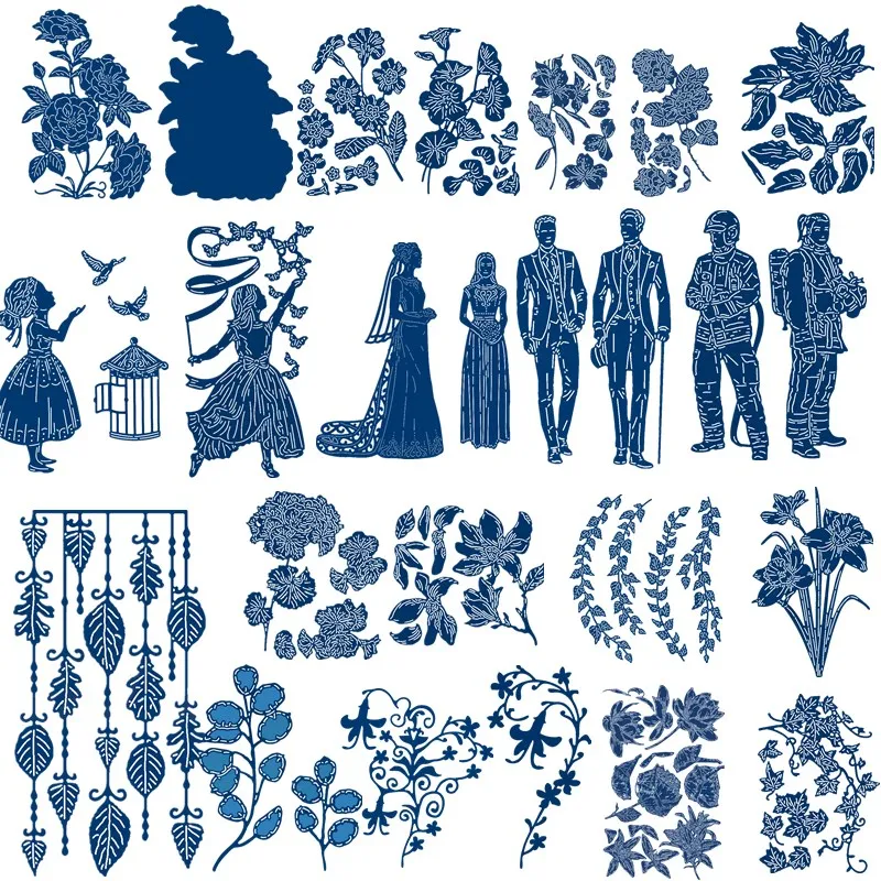 

Wild Flower Leaf Man Girl Metal Cutting Dies Stencils For DIY Scrapbooking Decoration Embossing Supplier Handcraft Die Cut 2019