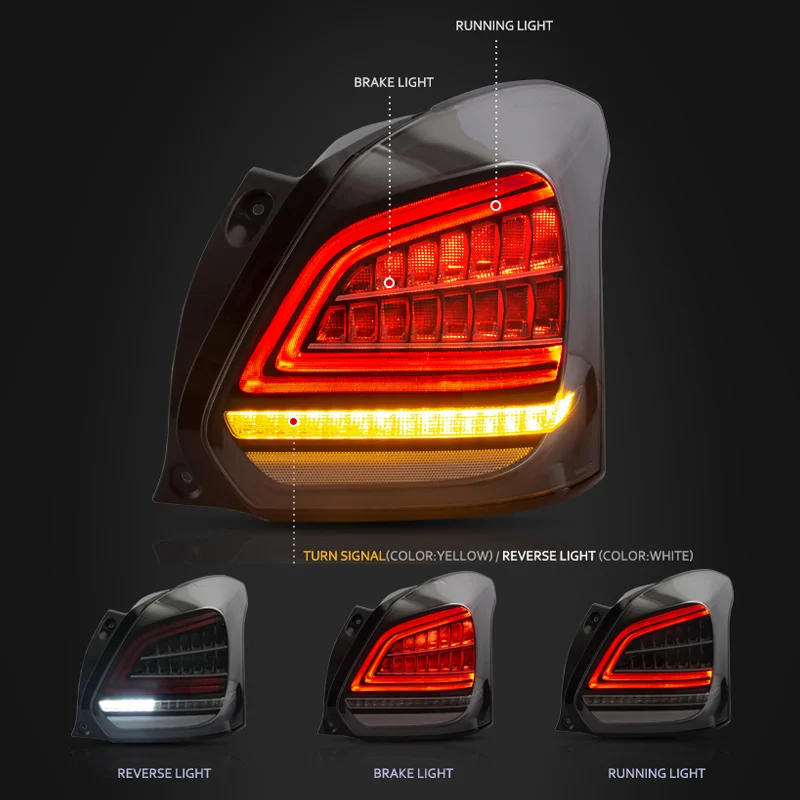 Автомобильный светодиодный фонарь светильник хвост светильник для Suzuki Swift задний противотуманный фонарь+ тормозной светильник+ обратный+ Динамический сигнал поворота