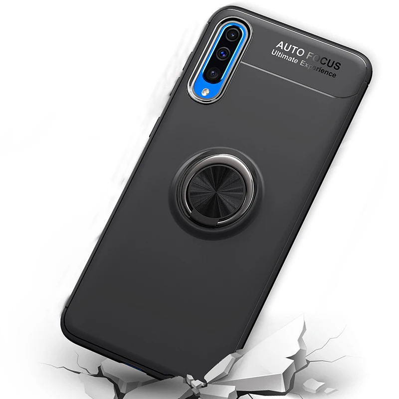 For Samsung Galaxy A60 Case Colorful Metal Magnetic Ring Holder Soft Silicone TPU Luxury Cover For Samsung Galaxy A60 Shell
