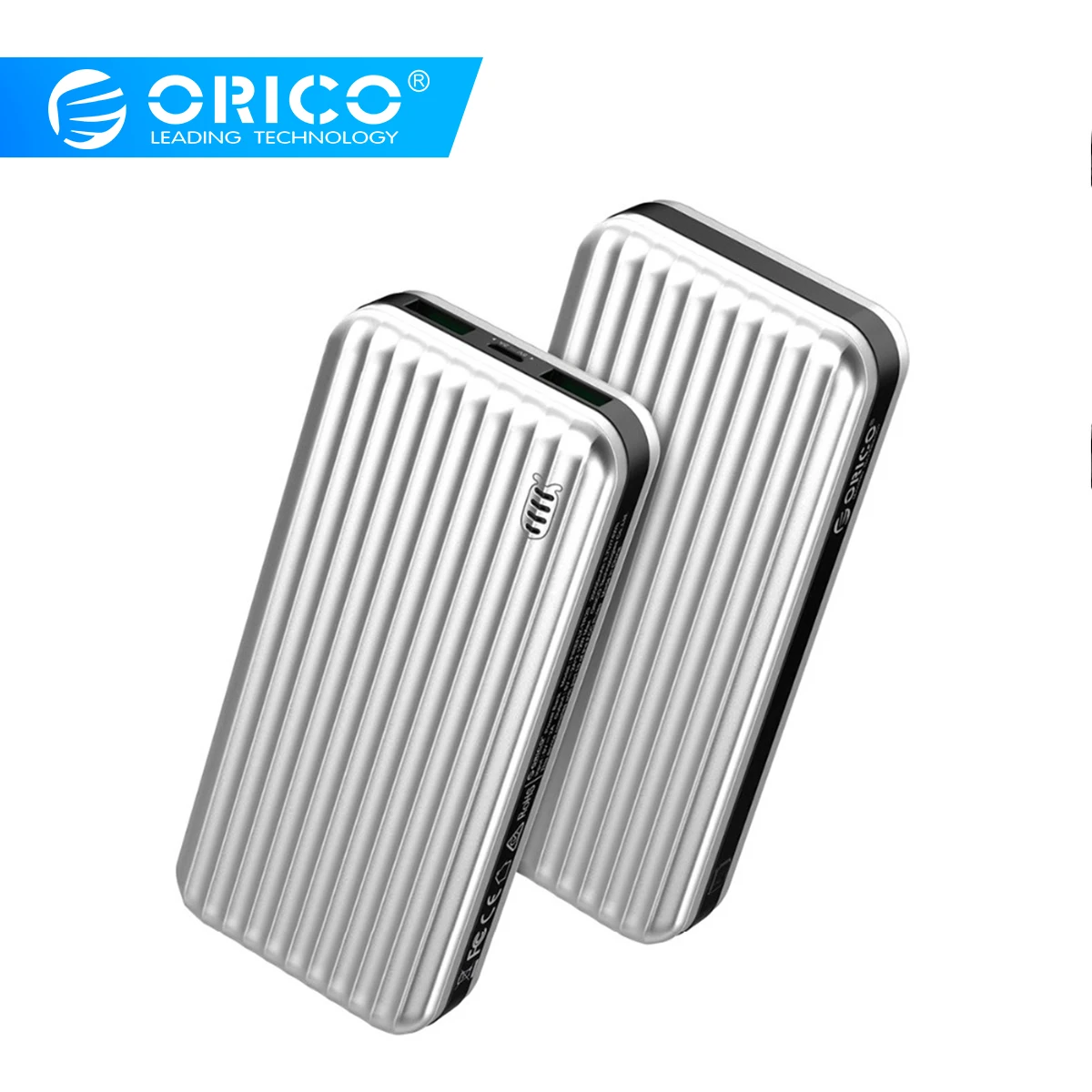  ORICO 20000mAh Power Bank Dual Ports 5V2A ABS LED Power Externe Batterie USB Telefon Tablet Ladeger