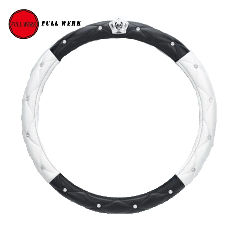 1pc 38cm 15 inch Car Steering Cover Decoration for Girls Women Ladies Leather Diamond Auto Steering Wheel Cover Wrap Protector 1pc 38cm 15 inch Car Steering Cover Decoration for Girls Women Ladies Leather Diamond Auto Steering Wheel Cover Wrap Protector