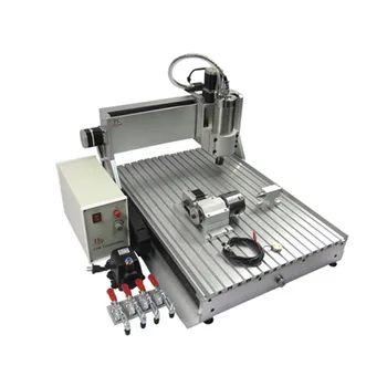 

1500W power 4 axis wood cnc router LY 6040Z metal engraving cutting machine with limit switch and cutter collet clamp vise