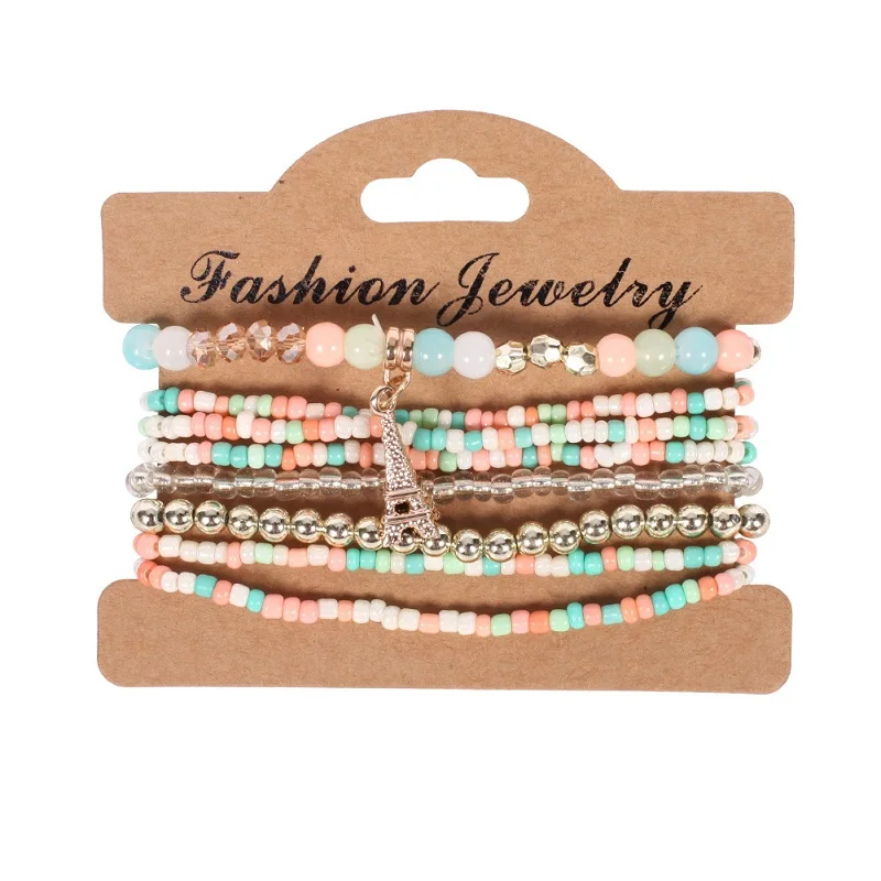 

Find Me 2019 new Fashion Vintage Ethnic multilayer big beads Bracelets Boho Statement Flower Bracelet Bangles for Women Jewelry