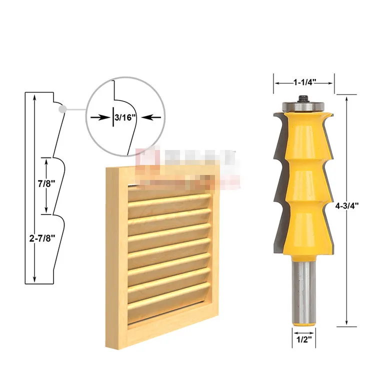 

1/2 Woodworking Cutter Blinds Handrail Knife Line Knife Door and Window Knife Handrail Engraving Machine Dianmu Milling Head