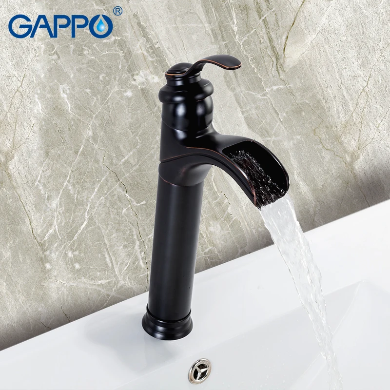 

Gappo Basin Faucets black bathroom waterfall sink faucet mixer taps bathroom water taps deck mounted armatur