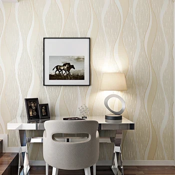 

Modern Minimalist Geometric Wave Curve Stripes Non-woven Wallpaper Living Room Dining Room Bedroom TV Background Decor Wallpaper