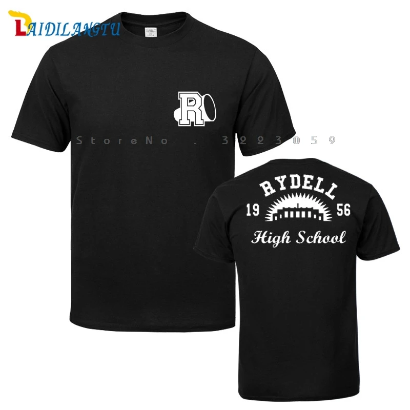 Rydell High shool T-Shirt 80s 50s 1956 Retro Men T-shirt Short sleeve O-Neck Fashion T shirt | Мужская одежда