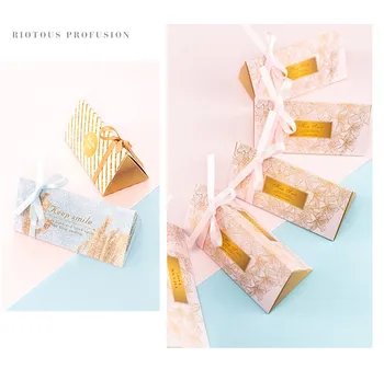 

Free Shipping 50Pcs candy box Wedding Favor gold navy blue sky red pink black kid birthday chocolate boxes a gift for guests