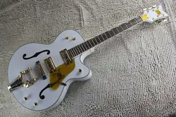 Фабрика Белого Gretsch Сокол 6120 Полу Полый Корпус Джаз Корейские Тюнеры Электрогитара С Bigsby Тремоло с hardcase