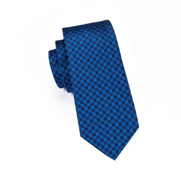 Синий клетчатый классический жаккардовый тканевый шелковый галстук галстуки для Для мужчин gravata для формальных и деловых встреч и торжеств вечерние 8,5 см Ширина A-561