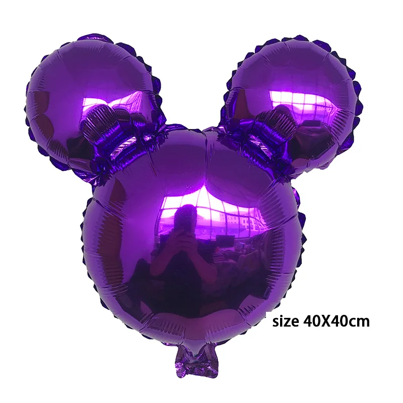 1 шт. 40X40 см Микки воздушный шар из фольги Минни Микки Маус шарики для вечеринок Globos Свадебные украшения Детские шарики, День подарков будущей матери - Цвет: purple