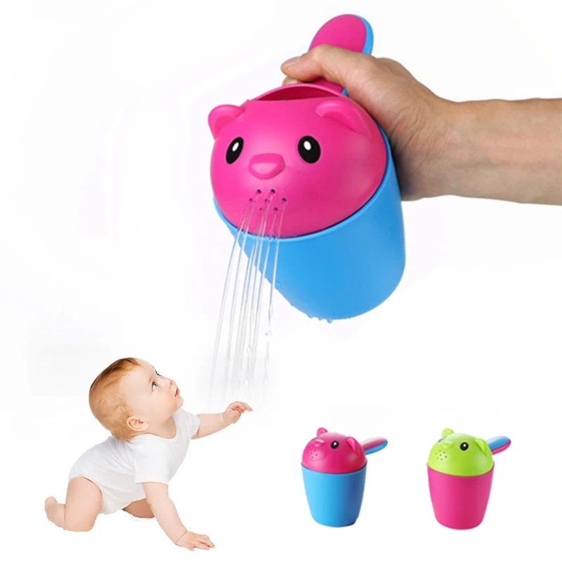 

Cute Cartoon Baby Bathing Cup children Shampoo Cup Shower Shampoo Cup boys girls Washing Hair Kids water spoon Tool