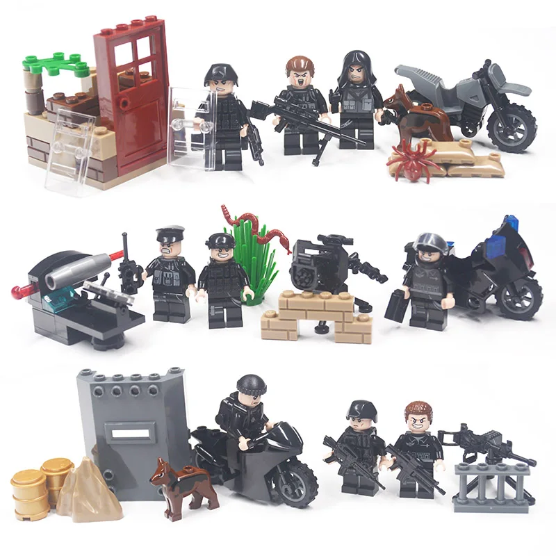 

Military Weapon Army Building Blocks Brick Series City Police Guns MOC Friends Compatible Legoing DIY Toy For Kids