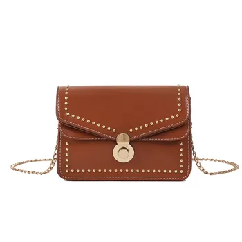 

Rivets Metal Hasp Shoulder Bags Fashion Women Casual Wild Messenger Bag Joker Chain Fashion Shoulder Bags Sac