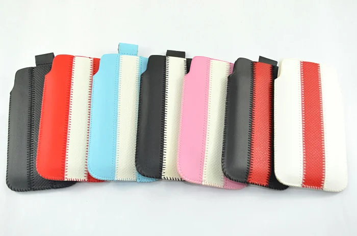 New Fashion Mixed colors Pull tab PU l Pouch mobile leather case for iPhone5G 5S Free Shipping by DHL /Fedex|case contact lenses|case iphone 5leather