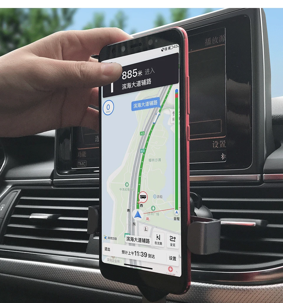 Xiaomi Mijia COOWOO Smart Car Bracket with Gravity Sensor One-handed Operation Multi-device Compatible Air Outlet Clip Holder (6)