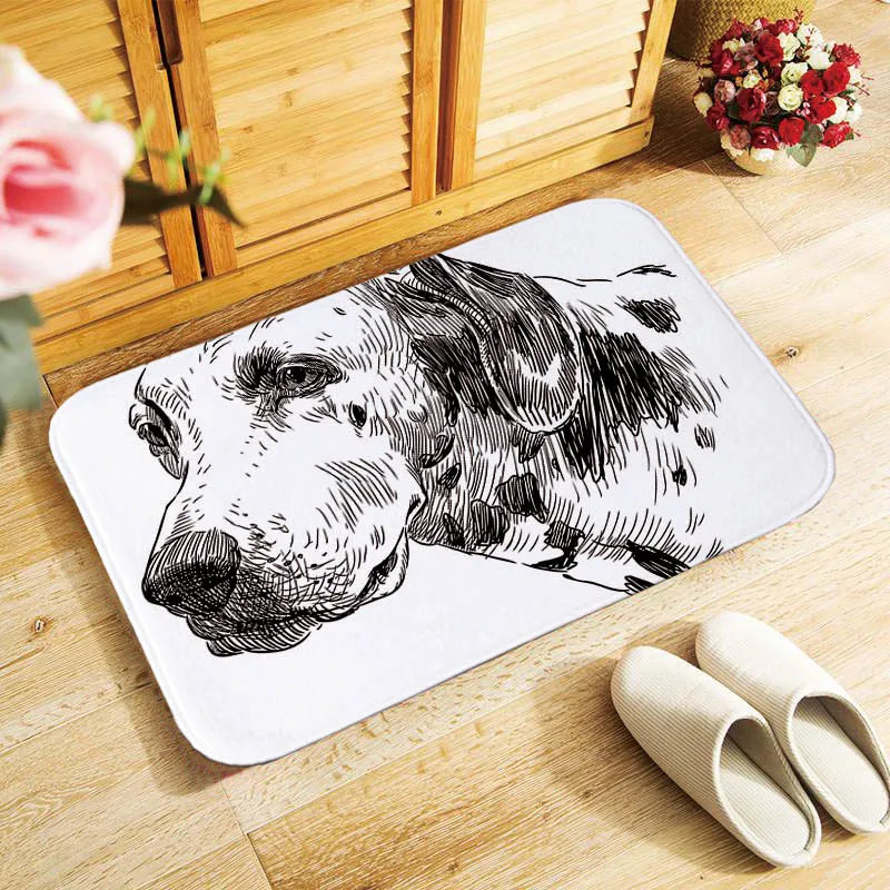 French Bulldog Welcome Mat Cute Dogs Printed Floor Doormat 40x60cm