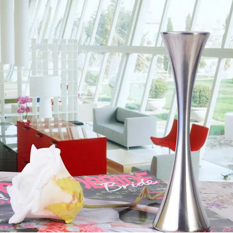 European Single Round Port Flower Vases Fashion Stainless Steel Vase