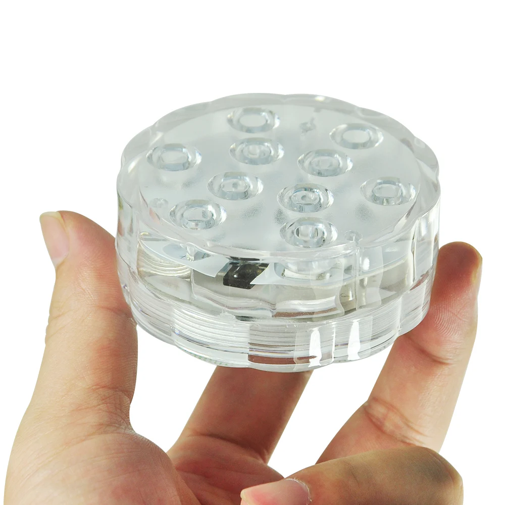 

3AAA Battery Operated RGB Multi-colors Submersible LED Floral Light Base with Remote Controller Waterproof LED Wedding Light