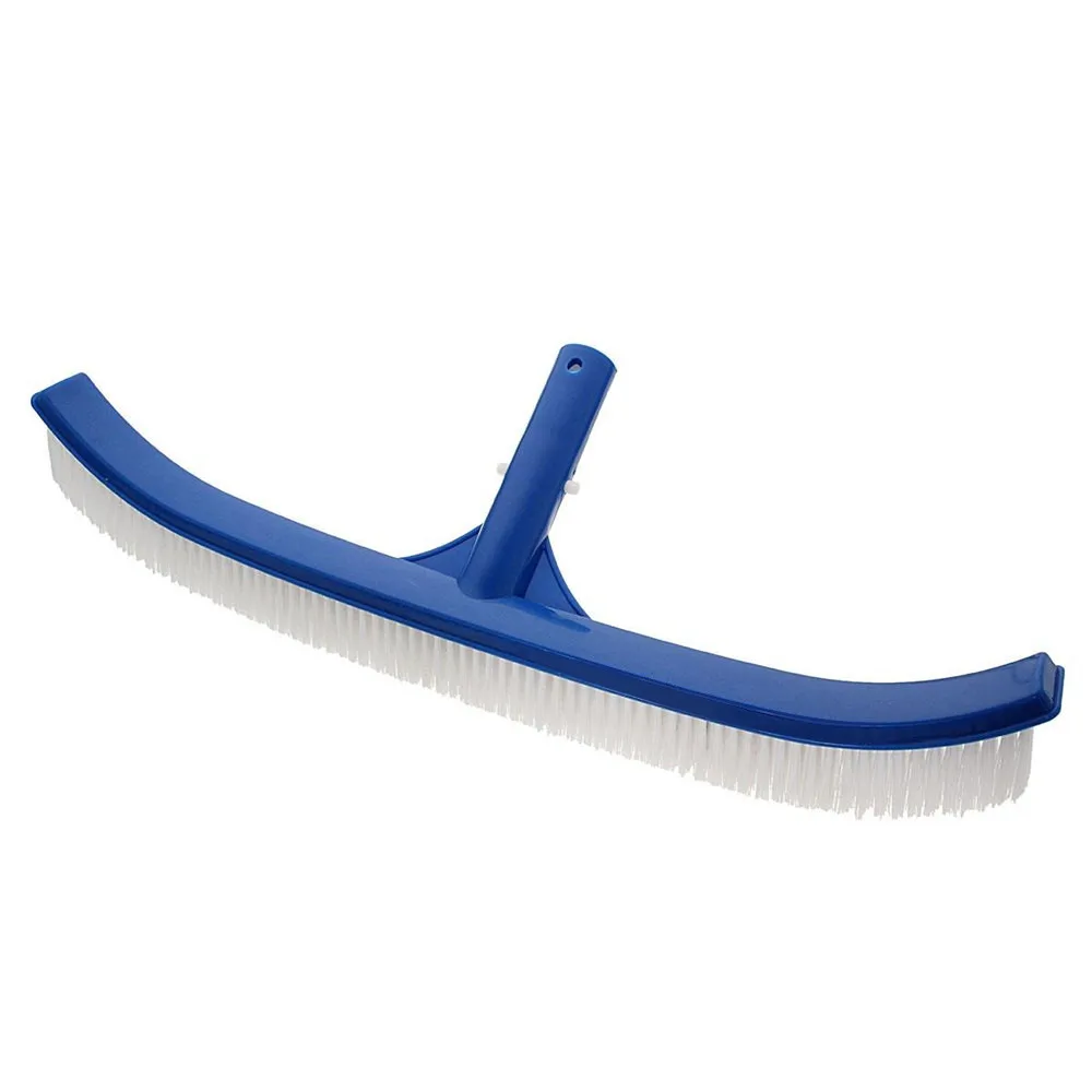 High Quality Curved Swimming Pool Cleaning Tools Spa Wall& Floor Brush Nylon Bristles Cleaner Broom Leaf Rake Mesh Frame Nets