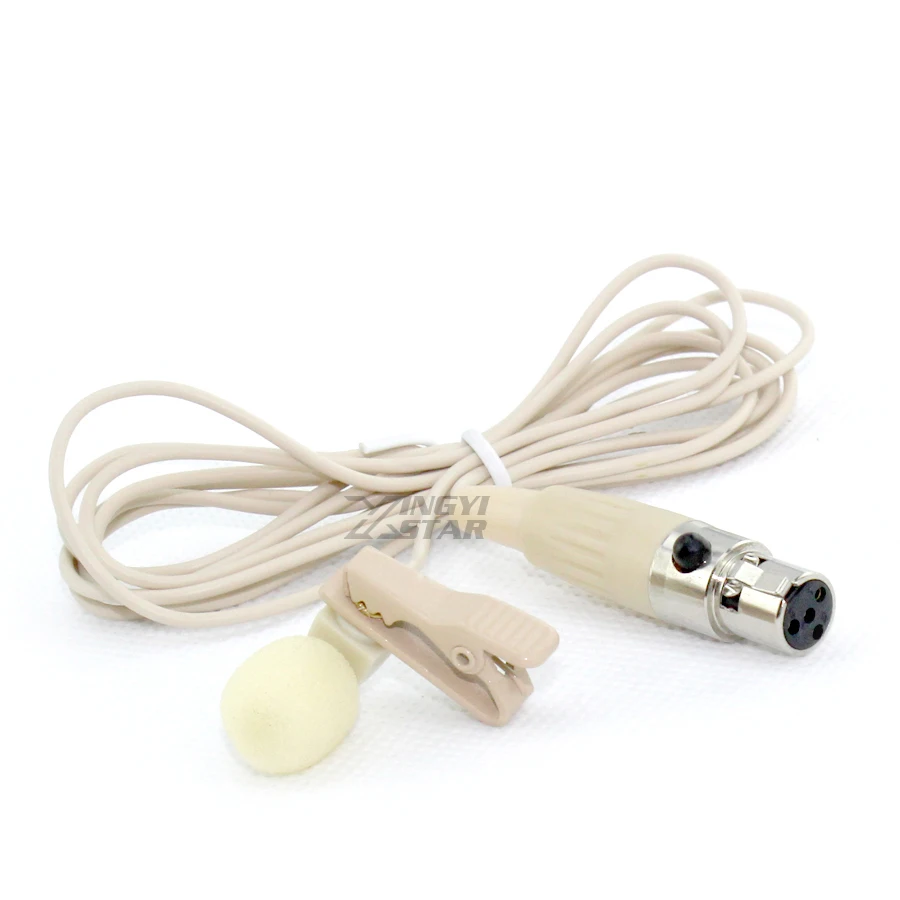 10 шт./лот мини XLR 4-контактный TA4F соединитель проводной Конденсатор зажим для галстука петличный микрофон для Shure Беспроводной караоке Системы