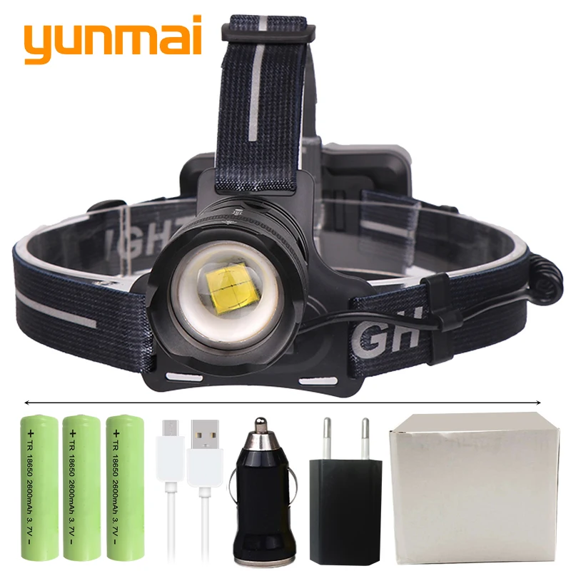 

yunami 2806-2Z30+ New arrive XHP70.2 32W 3200lm powerful Led headlamp Headlight zoom head lamp light flashlight torch Lantern