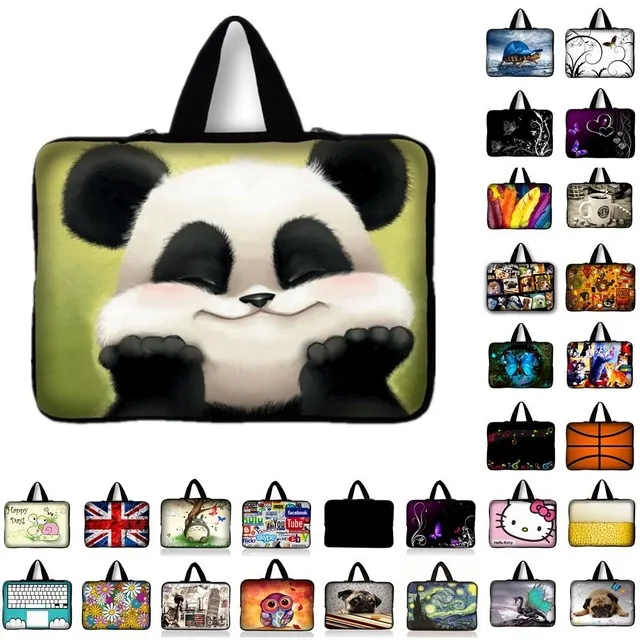Cheap panda 9.7 10 12 13 14 15 17" Tablet Sleeve Case Mini PC Laptop Bag 10.1 11.6 13.3 15.4 15.6 Computer Handbag Protector Cover