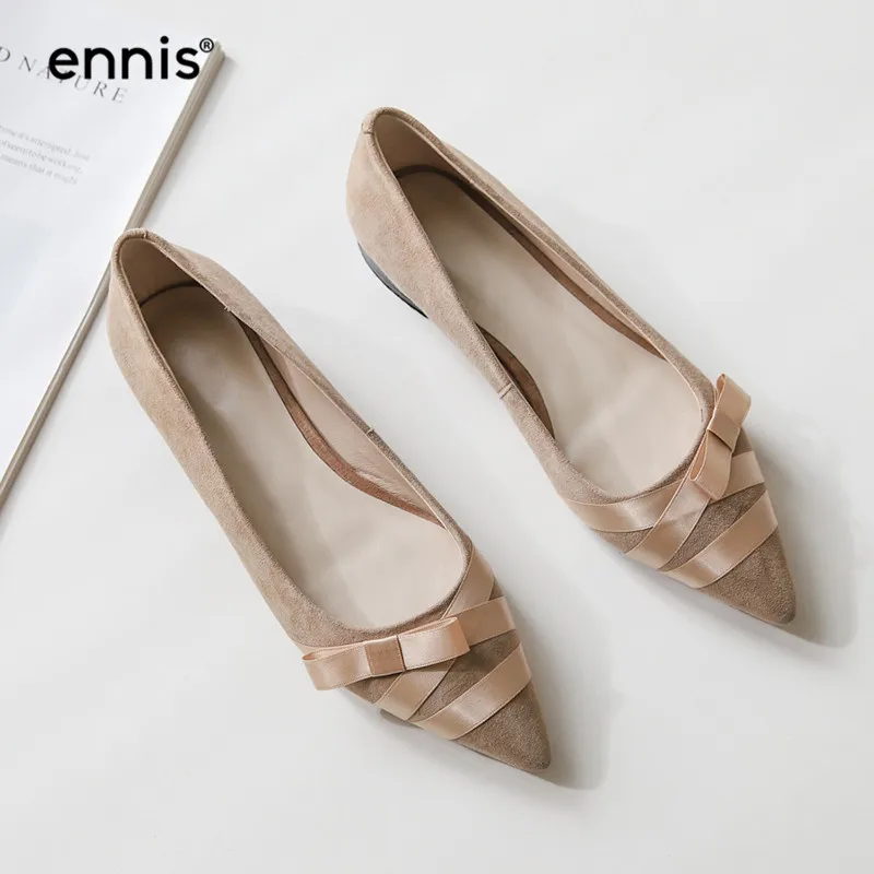 

Flats Shoes Women Pointed Toe Shoes Suede Leather Butterfly Knot Casual Flats Loafers Black Ladies Leather Flat Shoes NEW C978