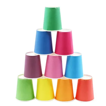 

10pcs/Set Stacking Toys Paper Cups DIY Art Mini Stack Cup Educational Baby Toys Figures Folding Tower Funny Piles Colorful Toys