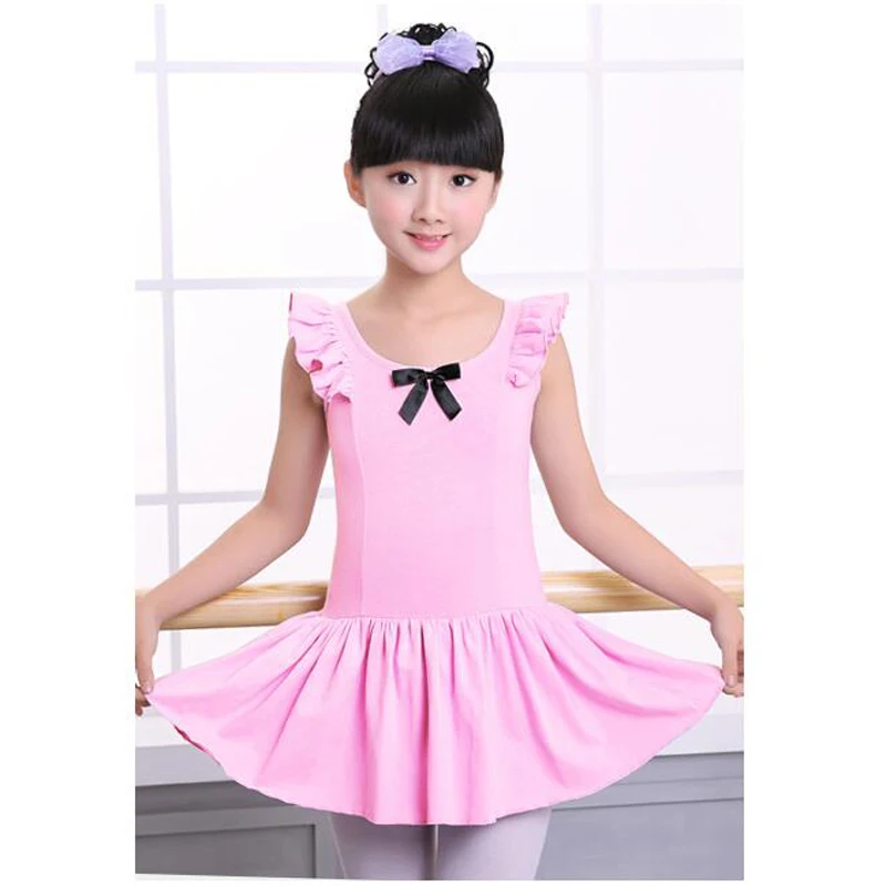 Children Dance Clothes Girls Practice Clothes Lace Sleeves Bow Girl
