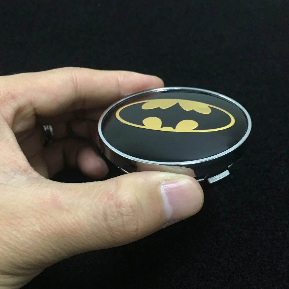 

4pcs Car Sticker 60mm Hub Cap Batman Vehicle Logo Cap For Kia Stinger Optima K5 Nissan Ford Opel Wheel Center Cap for Rims Cover